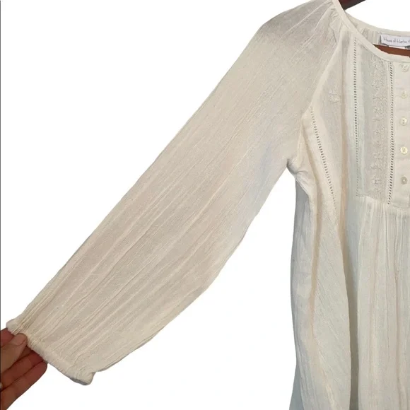 House of Harlow Cream Peasant Style Embroidered Top - Picture 4 of 11
